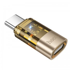 Преходник Hoco UA36D Lightining > Type-C Златист 