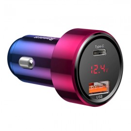 Зарядно за кола Baseus Magic Series PPS USB-C / USB-A 45W PD QC 5A Розов и Син 