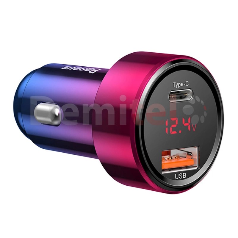 Зарядно за кола Baseus Magic Series PPS USB-C / USB-A 45W PD QC 5A Розов и Син