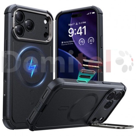 Калъф за iPhone 17 Pro Max ESR Cyber ​​Kickstand MagSafe Черен