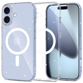 Калъф за iPhone 17 Tech-Protect FlexAir MagSafe Прозрачен с брокат 