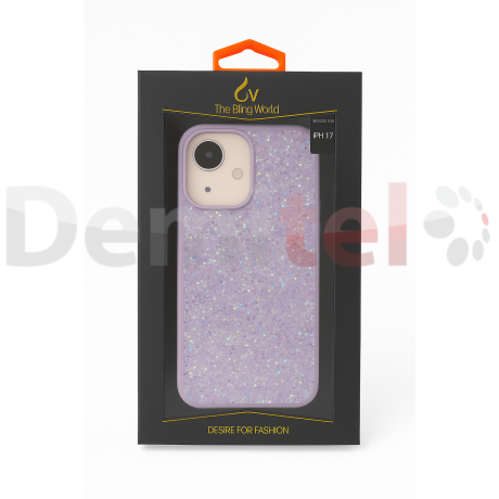 Калъф за iPhone 17 The Bling World Лилав с камъчета 