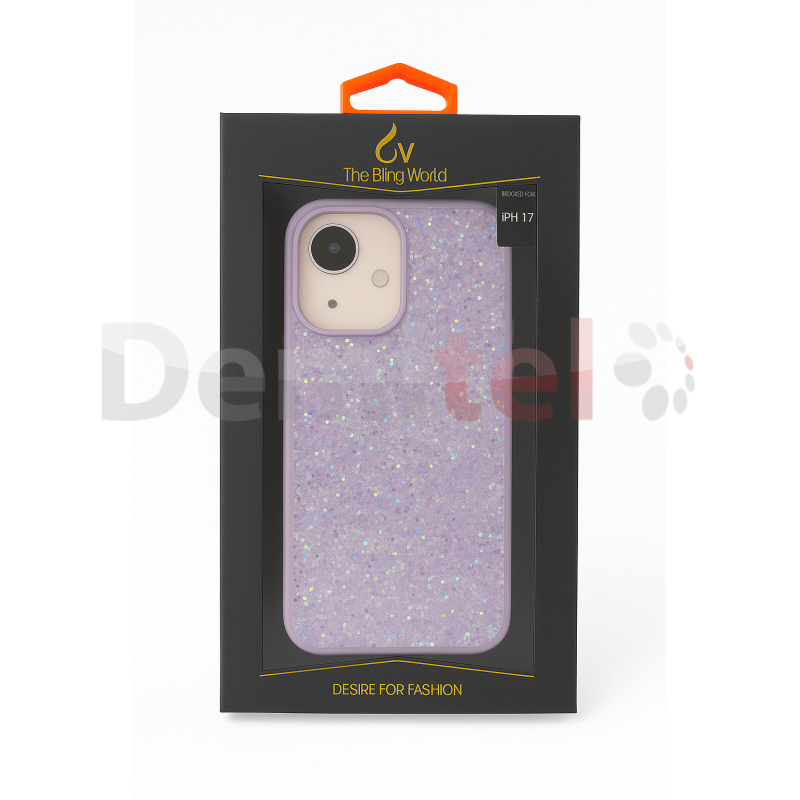 Калъф за iPhone 17 The Bling World Лилав с камъчета 