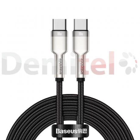 Кабел Baseus Cafule Series Metal Data Cabel Type-C>Type-C 100W 1M Черен