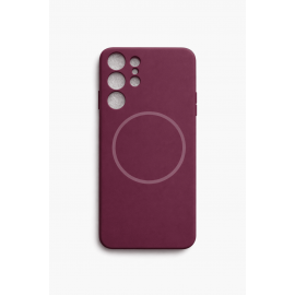 Калъф за Samsung Galaxy S24 Ultra Silicone MagSafe Case Винен 