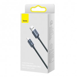 Кабел Baseus Crystal Shine Series Fast Charge USB>Type-C 100W 2M Тъмно сив 