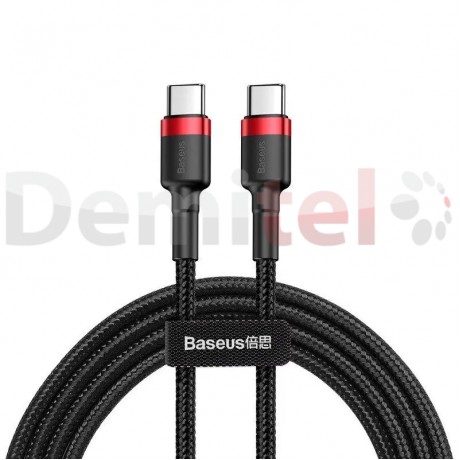 Кабел Baseus Cafule Series PD 2.0 60W Type-C>Type-C 1M Черен-Червен