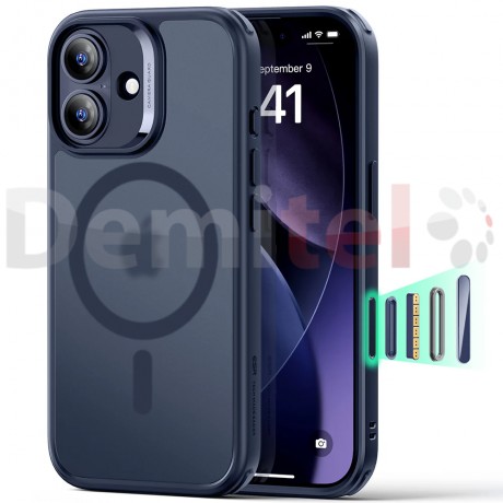 Калъф за iPhone 17 ESR Hybrid Magnetic + Camera Control Case Син