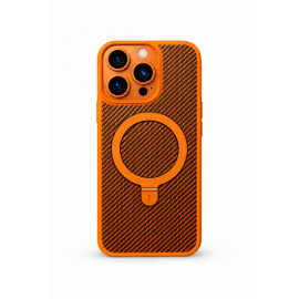 Калъф за iPhone 17 Pro TP-100 Premium Carbon MagSafe Case Оранжев  