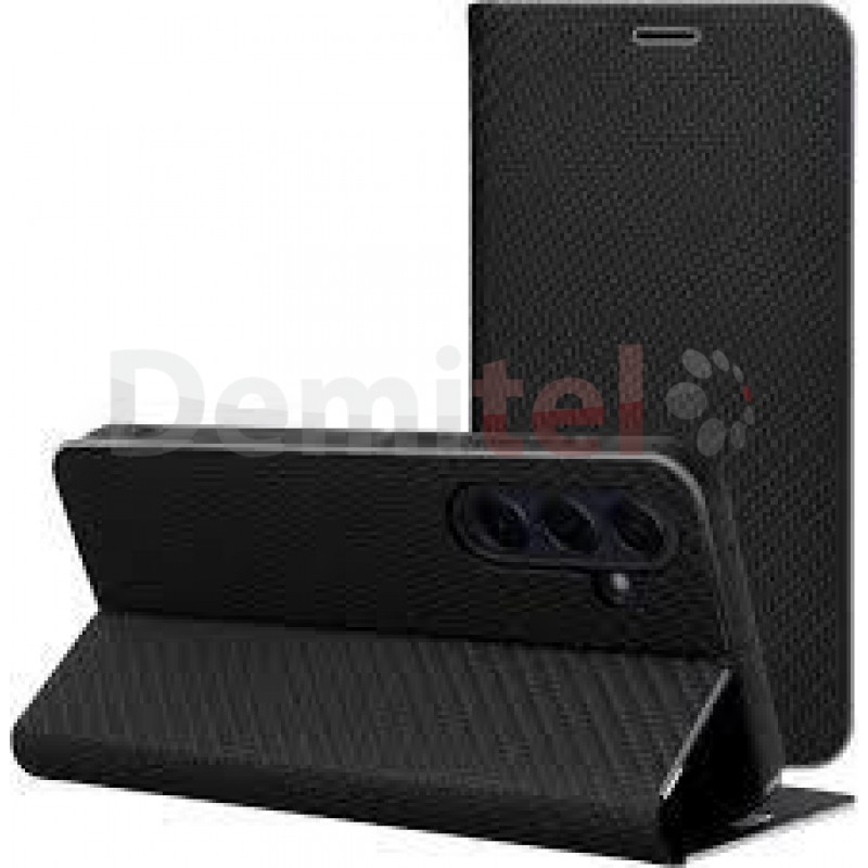 Калъф за Xiaomi Redmi 15C Luna Book Carbon Case Черен