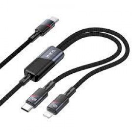 Кабел Hoco U139 Fast Data Charging 2in1 1.2M Type-C>Type-C Черен 