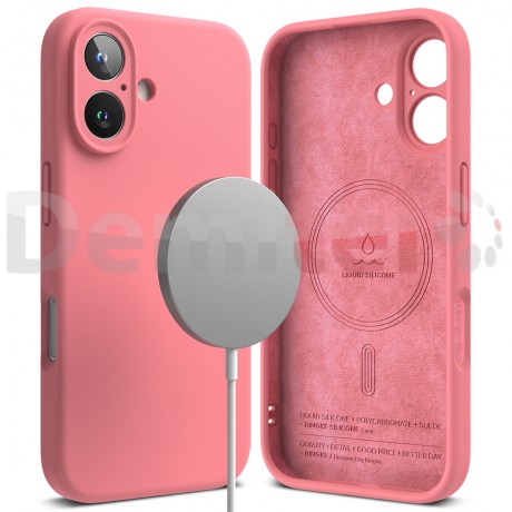 Калъф за iPhone 16 Plus Ringke Silicone Magnetic Case Розов