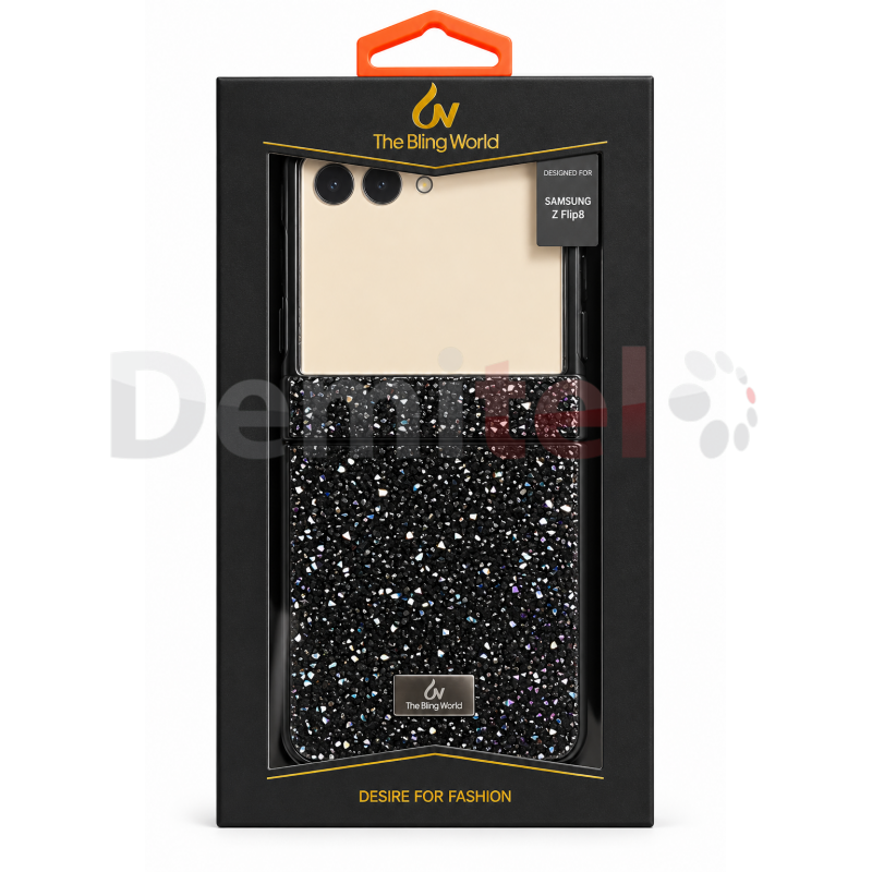 Калъф за Samsung Galaxy Zflip 8 The Bling World Черен