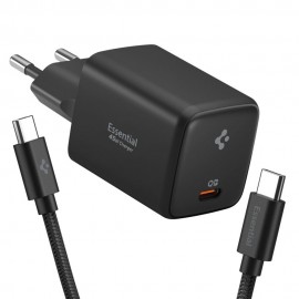 Зарядно Spigen Wall Charger 45W Type-C>Type-C Quantum Boost +Кабел 1М Черно 