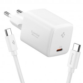Зарядно Spigen Wall Charger 45W Type-C>Type-C Quantum Boost +Кабел 1М Бяло 