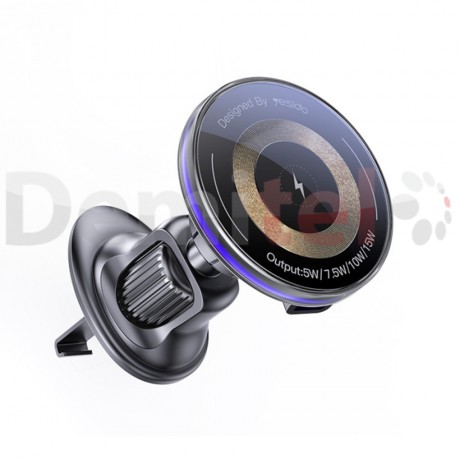 Стойка Yesido C308 с Безжично Зарядно 15W Черна