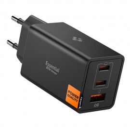 Адаптер Spigen Essential 1xUSB 2xType-C 67W Черно 