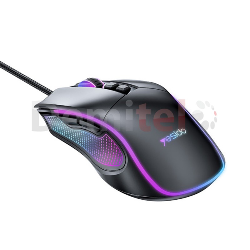 Геймърска мишка Yesido KB20 RGB 7200 DPI USB Черна