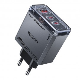 Адаптер Yesido YC101 GaN 1xUSB-A 2xType-C 65W Черно 