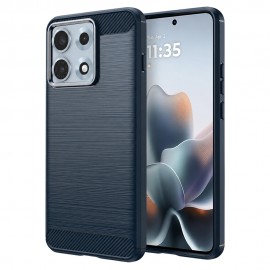 Калъф за Motorola Edge 70 Max Techsuit Carbon Silicone Син 