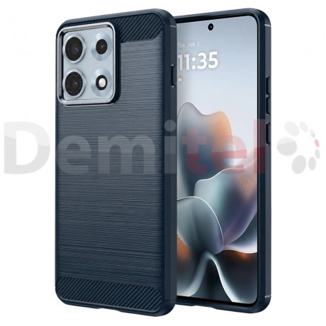 Калъф за Motorola Edge 70 Max Techsuit Carbon Silicone Син