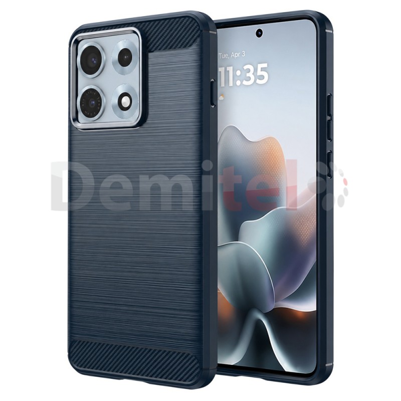 Калъф за Motorola Edge 70 Max Techsuit Carbon Silicone Син