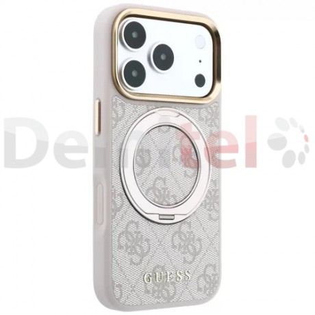 Калъф за iPhone 18 Pro Max / 17 Pro Max Guess Ring Stand MagSafe Розов
