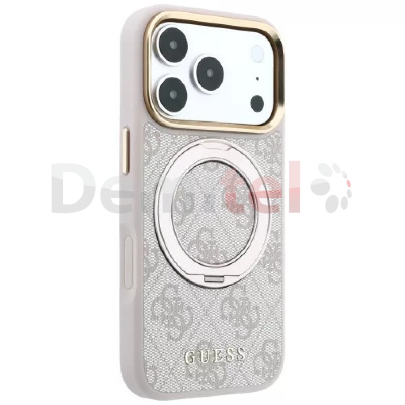 Калъф за iPhone 18 Pro Max / 17 Pro Max Guess Ring Stand MagSafe Розов