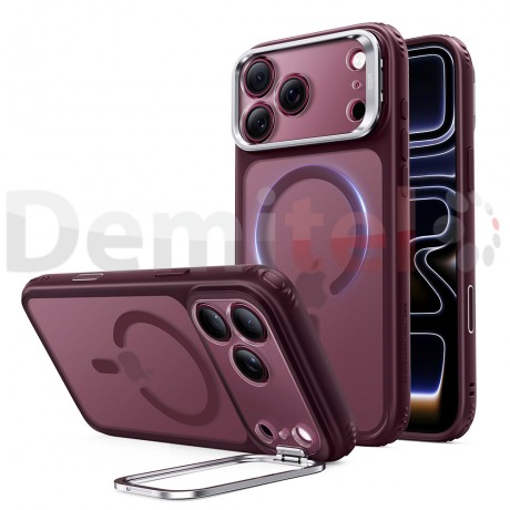 Калъф за iPhone 18 Pro / 17 Pro ESR Classic Hybrid HaloLock Kickstand Бордо